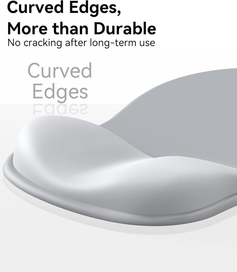 eulps Mouse Pad with Gel Wrist Rest, Ergonomic Comfortable Computer Wrist Support for Laptop, Pain Relief Mousepad with Non-Slip PU Base for Office & Home (Grey) - Image 5